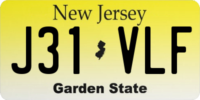 NJ license plate J31VLF