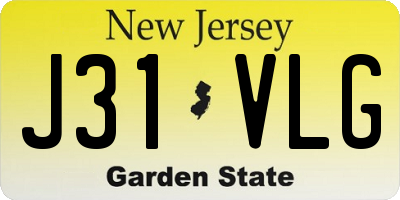 NJ license plate J31VLG