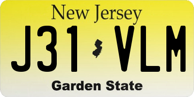 NJ license plate J31VLM