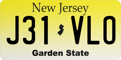 NJ license plate J31VLO