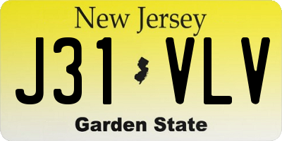 NJ license plate J31VLV