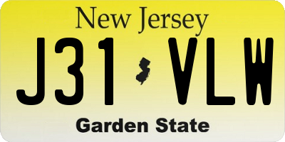 NJ license plate J31VLW