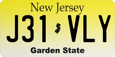 NJ license plate J31VLY