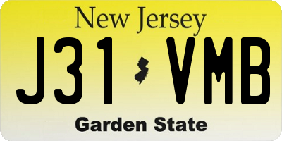 NJ license plate J31VMB