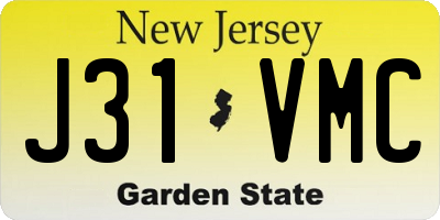 NJ license plate J31VMC