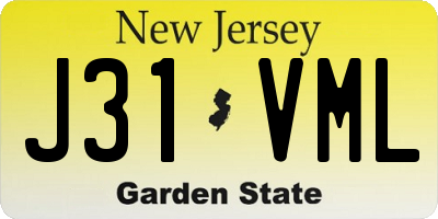 NJ license plate J31VML