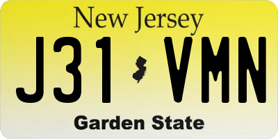 NJ license plate J31VMN