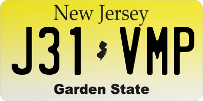 NJ license plate J31VMP
