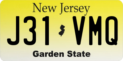NJ license plate J31VMQ