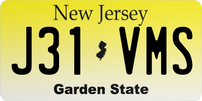 NJ license plate J31VMS