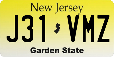 NJ license plate J31VMZ