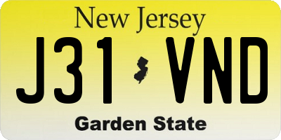 NJ license plate J31VND