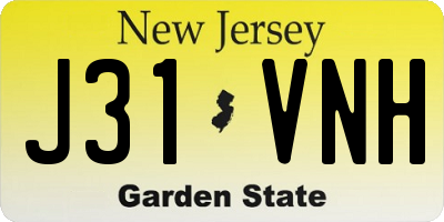 NJ license plate J31VNH