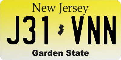 NJ license plate J31VNN
