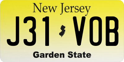 NJ license plate J31VOB