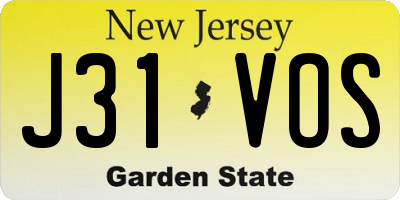 NJ license plate J31VOS