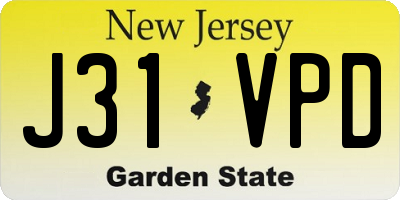 NJ license plate J31VPD