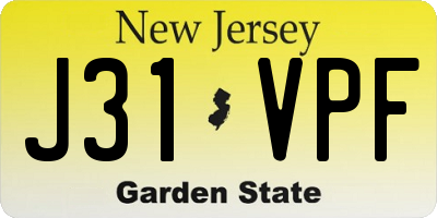 NJ license plate J31VPF