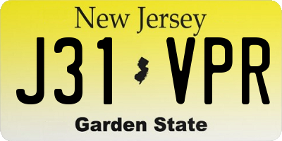 NJ license plate J31VPR