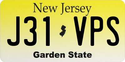 NJ license plate J31VPS