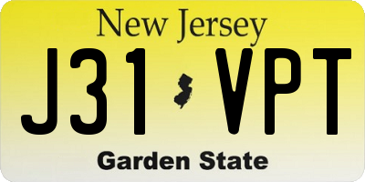 NJ license plate J31VPT