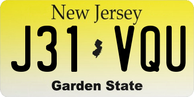 NJ license plate J31VQU
