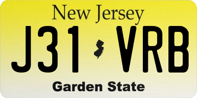 NJ license plate J31VRB