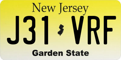 NJ license plate J31VRF