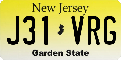 NJ license plate J31VRG