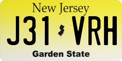 NJ license plate J31VRH