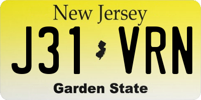 NJ license plate J31VRN