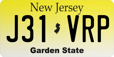 NJ license plate J31VRP