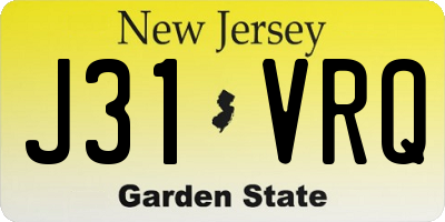 NJ license plate J31VRQ
