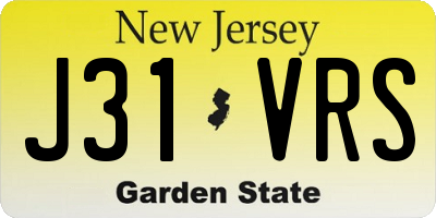 NJ license plate J31VRS