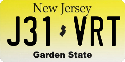 NJ license plate J31VRT