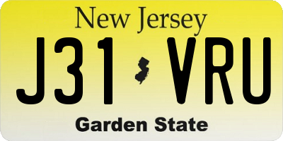NJ license plate J31VRU