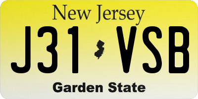 NJ license plate J31VSB