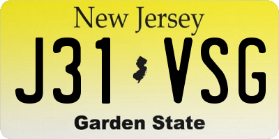 NJ license plate J31VSG