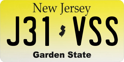 NJ license plate J31VSS