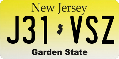 NJ license plate J31VSZ