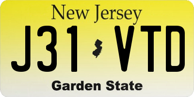 NJ license plate J31VTD
