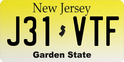 NJ license plate J31VTF