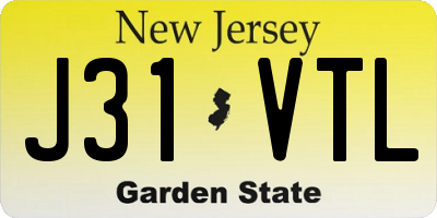 NJ license plate J31VTL
