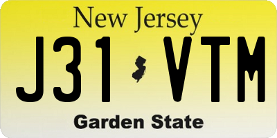 NJ license plate J31VTM