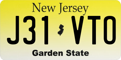 NJ license plate J31VTO