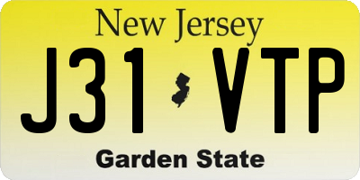 NJ license plate J31VTP