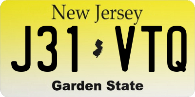 NJ license plate J31VTQ