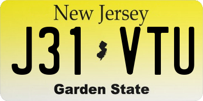 NJ license plate J31VTU
