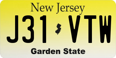 NJ license plate J31VTW