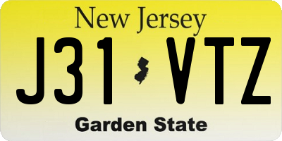 NJ license plate J31VTZ